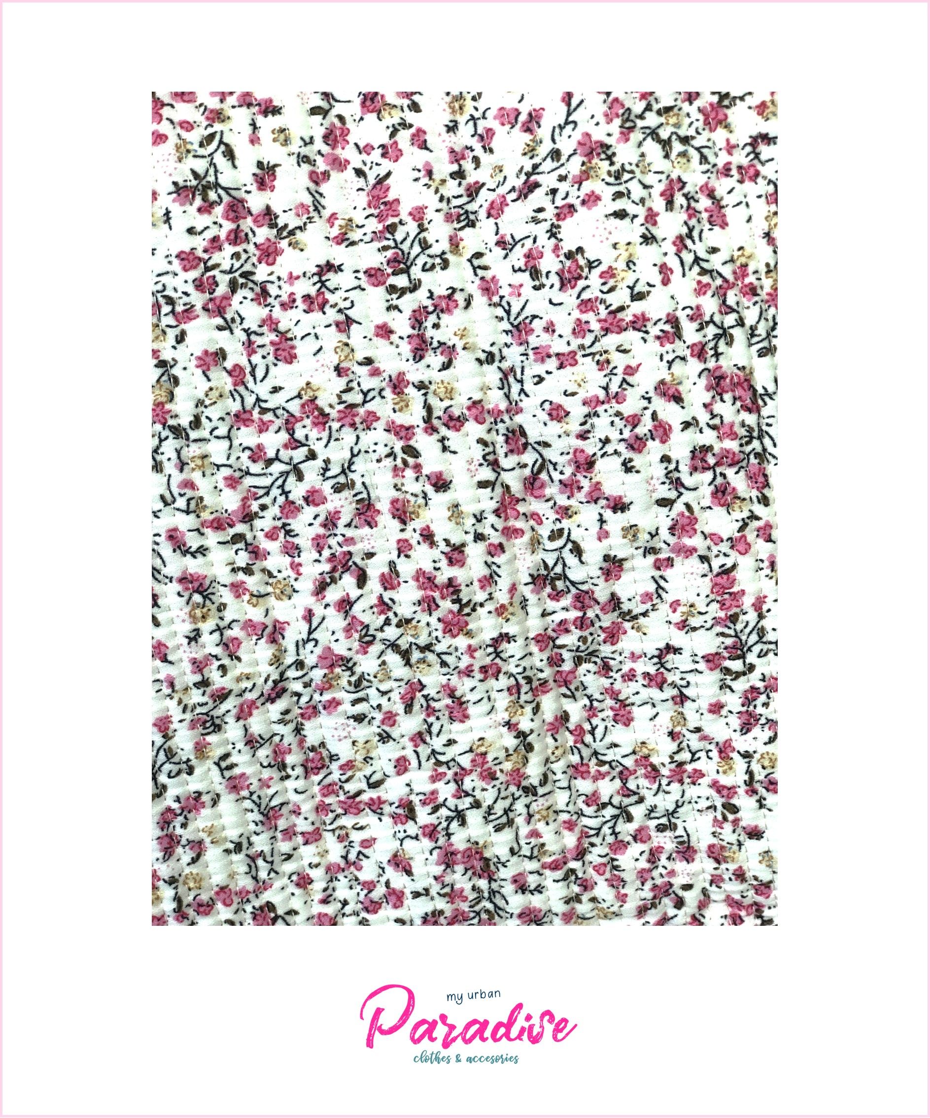 Bolsa estampada Ellie - Florecitas fondo blanco