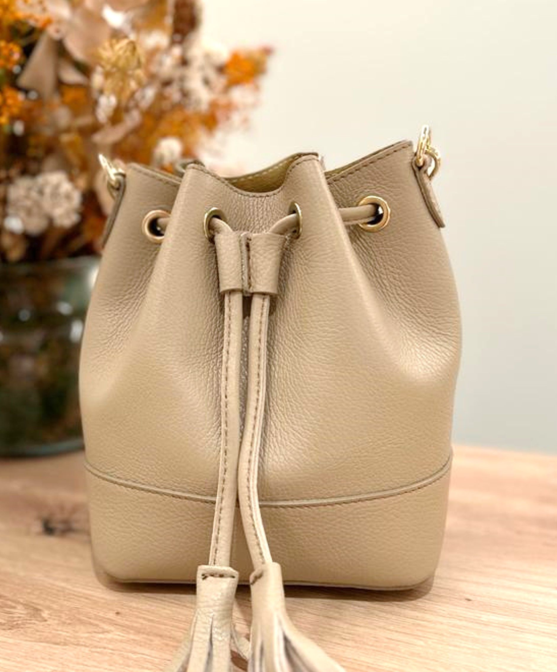Bolso Sylvie cuero - Crema