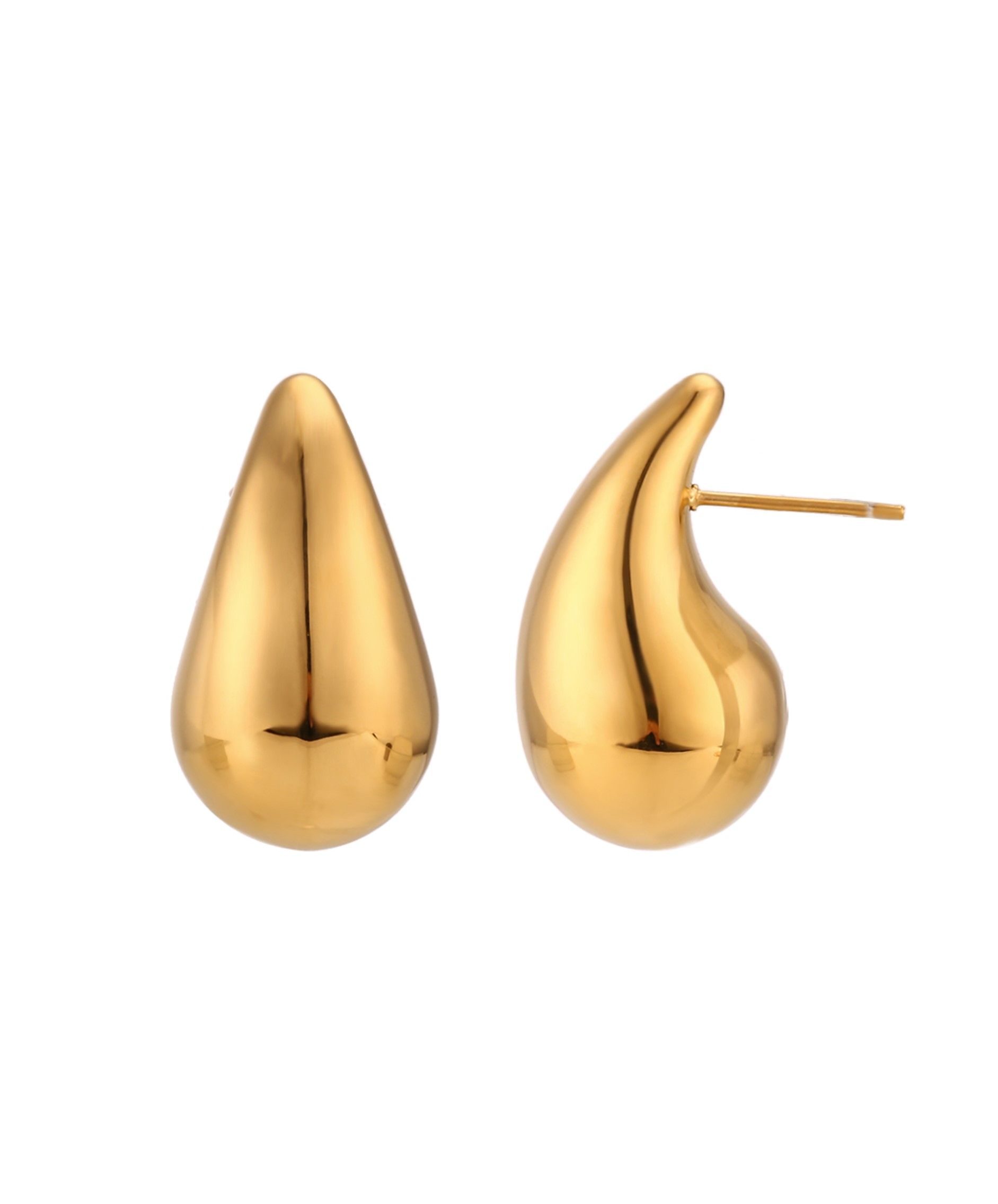 Pendientes drop acero dorado